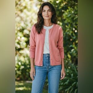 Tommy Bahama Coral Button-Front Cardigan Sweater